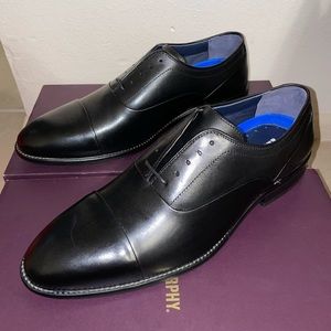 Johnston & Murphy mens black dress shoes